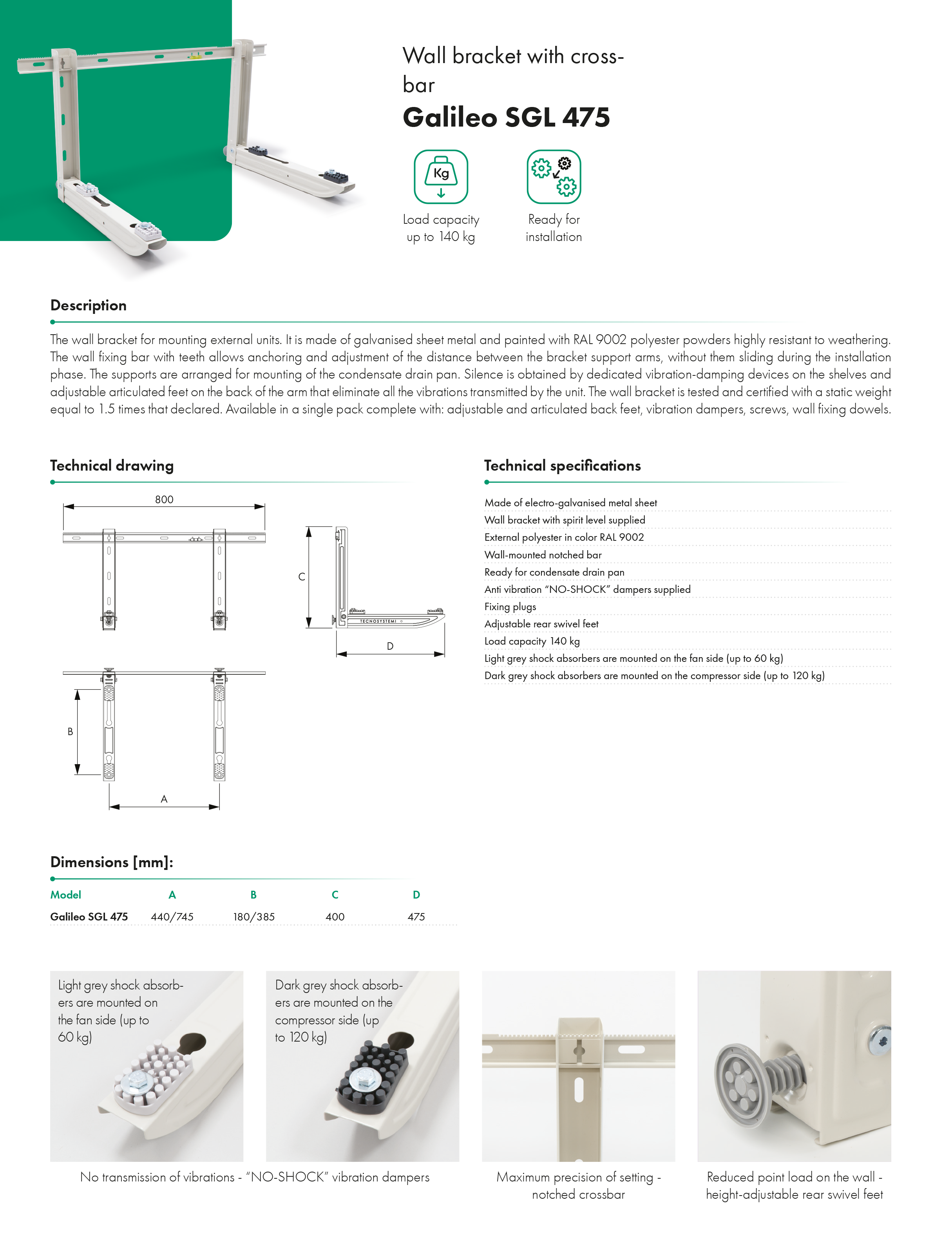 Wall bracket with crossbar Havaco catalogue card